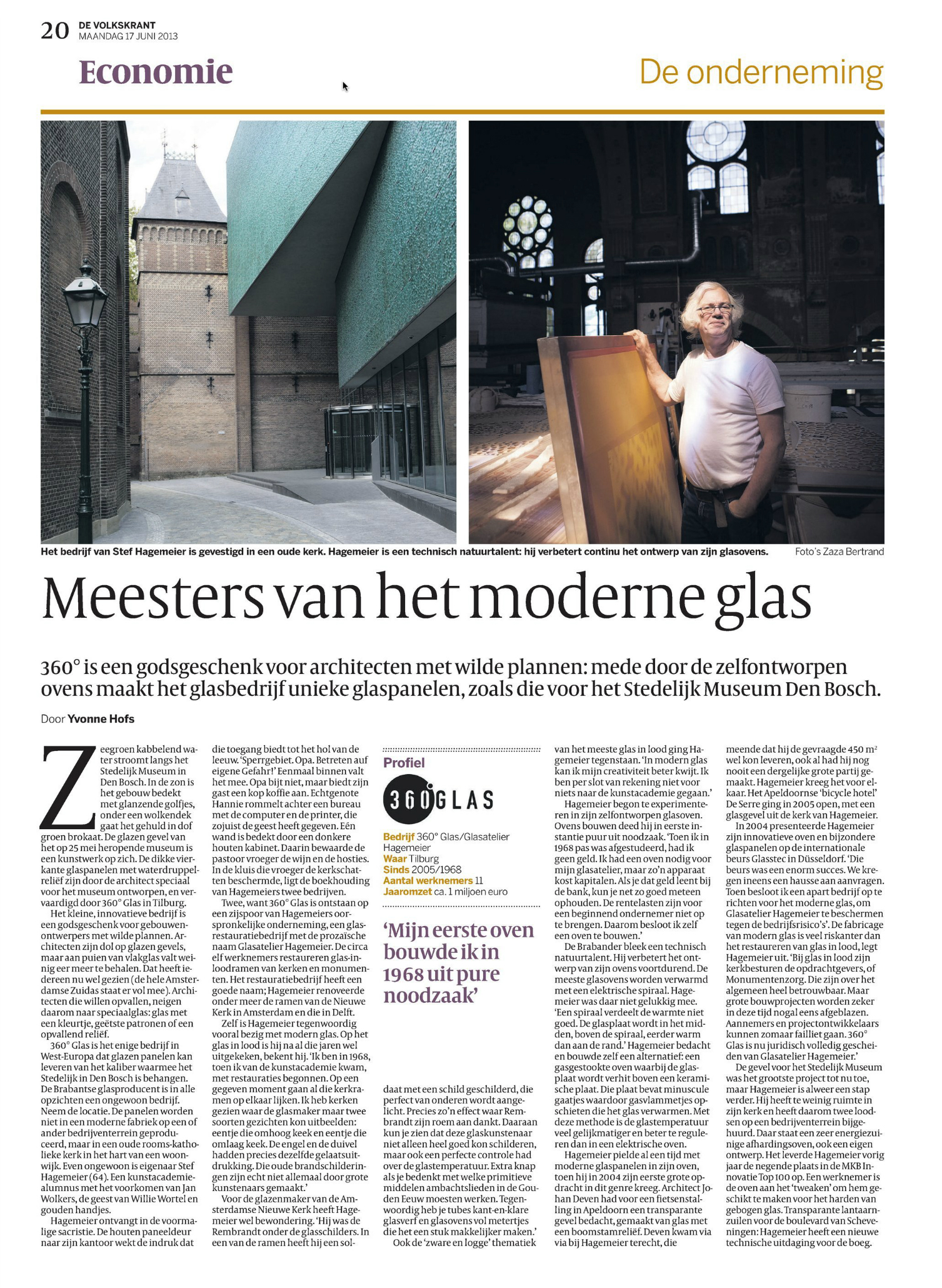 glasatelier in de volkskrant